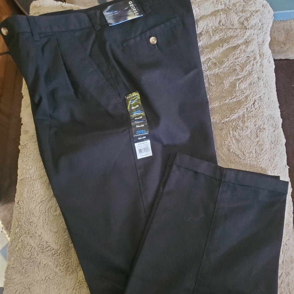 George Pleated Dress Pants 36x30 Black